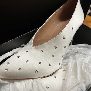 Alexander white rhinestone studded bootie